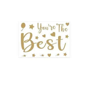 Gold foil You're The Best decorative stickers for DIY craft cards and gift wrapping.