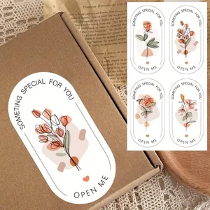 Floral Sealing Stickers Elegant Flower Bouquet Labels For Wedding Birthday Gift Box Packaging Party Decoration Morandi Aesthetic Decals