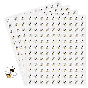 Vista detallada de láminas de pegatinas de abejas para niños y decoración de fiestas