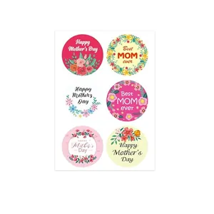 Variety of floral Mother's Day adhesive stickers featuring Happy Mother's Day and Best Mom ever