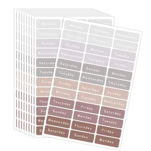Minimalistische Wochentage Aufkleber Für Planer Scrapbooking Neutraler Farbverlauf Selbstklebendes Papier Wochenplan Kalender Erinnerung Etiketten Für Schule Büro Organisation