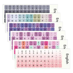 Universal Colorful English Keyboard Sticker For Laptop Desktop Computer Matte QWERTY Letter Replacement Sticker Keycap Label
