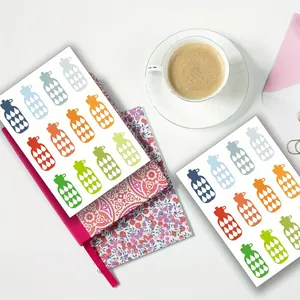 Colorful water intake tracking stickers for daily planner and hydration habits.