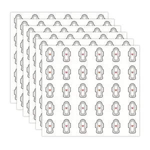 Premium pack of 6 sheets menstrual cycle tracking stickers with heart icons for planner