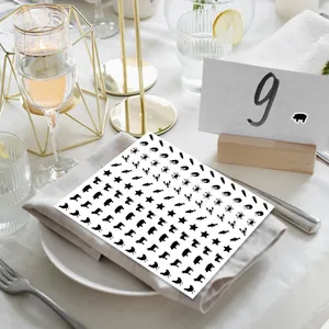 Mini-Aufkleber schwarz für Hochzeitsmenükarten und Party-Tischkarten Dekorationen