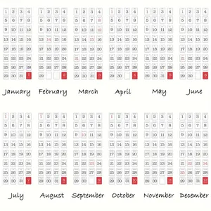 Overview of 12 monthly planner stickers with handwritten script month labels
