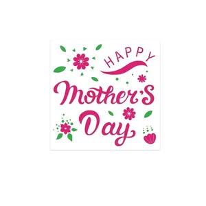 Detailed view of pink Mother's Day sticker with floral patterns for gift sealing
