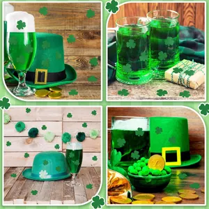 Pegatinas de trébol verde para decoraciones festivas de fiesta de San Patricio