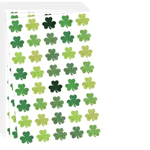 Pegatinas de trébol verde brillante del Día de San Patricio para decorar y manualidades