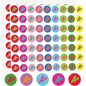 Veelkleurige A+ Beloningsstickers Voor School Klaslokaal Gedragstabel Leraar Motiverende Ronde Stickers Educatieve Benodigdheden