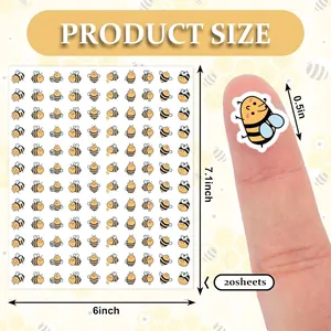 Juego de 20 hojas de pegatinas de abeja para álbumes de recortes y manualidades DIY