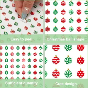 Pegatinas de bolas de Navidad fáciles de despegar para manualidades y regalos festivos