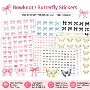 Roze Strik Stickers Waterdicht Zelfklevend Sluitzegels Voor Geschenkdoos Verpakking Notitieboek Decoratie Stickers