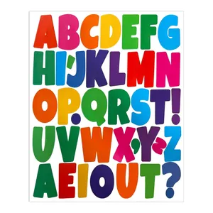 Colorful vinyl alphabet stickers A-Z and symbols for DIY gift card decoration
