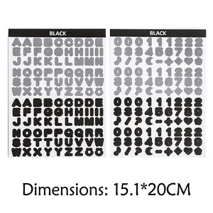 Detail view of the 15.1x20cm waterproof letter and number sticker set for DIY crafts