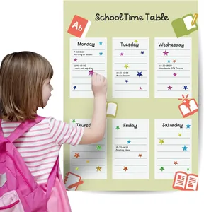 Glitter star stickers used on a school timetable for kids' rewards