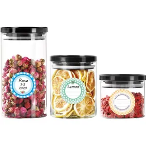 2 inch patterned round canning label stickers for food jars and storage containers