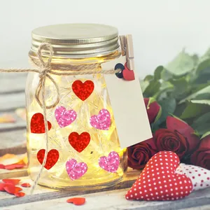 Mini pegatinas de corazón láser rojo y rosa para decorar regalos de San Valentín
