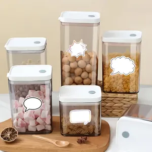 Variety of blank white speech bubble stickers used as labels on food storage containers