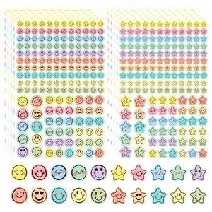 Macaron Color Emoji Stickers Smile Face Star Decorative Decals For Scrapbooking Journal Planner Gift Wrapping DIY