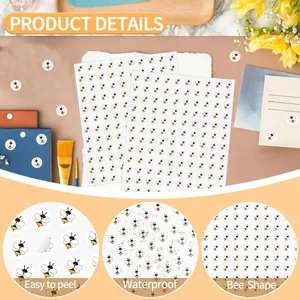 Pegatinas de abejas impermeables para sobres, fáciles de despegar e ideales para fiestas.