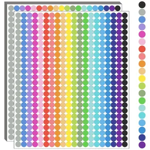 Multicolor Round Dot Stickers Writeable Self-Adhesive Coding Labels For Office School Classification Marking Stickers