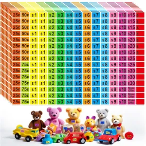 Etiquetas De Precios Coloridas Pegatinas De Papel Estucado Removibles Para Venta De Garaje Mercado De Pulgas Venta Minorista DIY