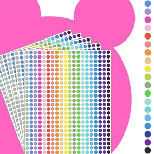 Detailed view of colorful circular dot sticker labels for coding and organizing items