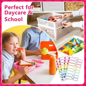 Étiquettes de nom imperméables pour fournitures scolaires et boîtes à lunch pour enfants