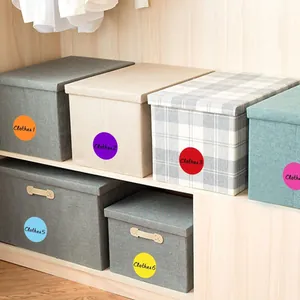 Etichette adesive rotonde colorate da 5 cm per scatole per riporre i vestiti in casa