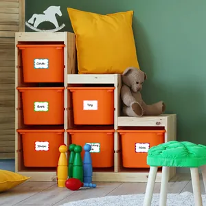 Farbige rechteckige Klebeetiketten zur Organisation und Klassifizierung von Boxen