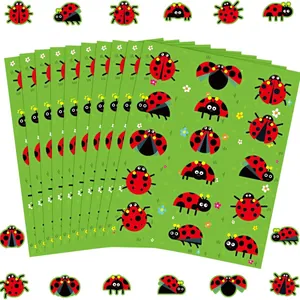 Cartoon Ladybug Shape Stickers For Kids School Classroom Decoration Insects Pattern Self Adhesive Stationery Labels Reward