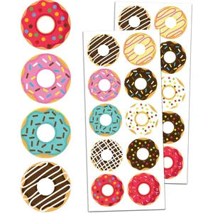 Colorful round donut stickers set of 3.8cm for children party favors and scrapbooking