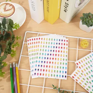 Close-up of vibrant colored pencil reward stickers for teachers and creative DIY decor.