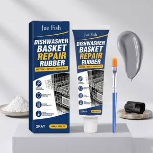 Professional gray dishwasher basket repair rubber kit with application brush and packaging
