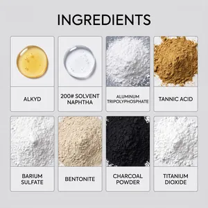 Comprehensive ingredient list showing components of dishwasher basket rack repair coating