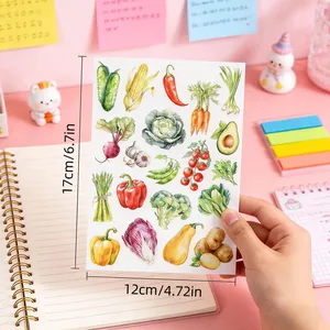 Vista detallada de pegatinas de verduras para álbumes de recortes, tamaño 12x17 cm