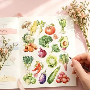Set de pegatinas de verduras en acuarela para decoración creativa de álbumes DIY