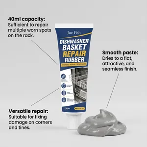 Detail view of Jue Fish dishwasher basket repair rubber paste texture and benefits