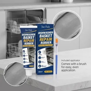 Detailed view of Jue Fish dishwasher basket repair rubber with an applicator brush