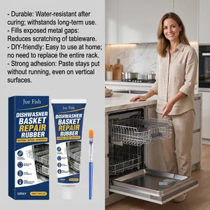 Jue Fish dishwasher basket repair rubber set with applicator brush for rack maintenance