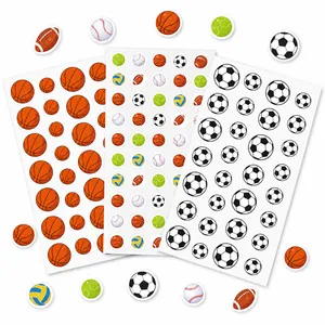 Kids Sports Stickers Waterproof Soccer Basketball Tennis Ball Reward Labels For School Decorative Stationery Stickers