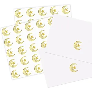 Decorative gold foil star and moon seal stickers for wedding invitation envelopes DIY