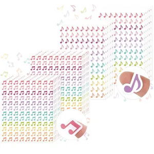 Close-up of colorful waterproof music note stickers for DIY journal decorating