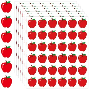Mini Autocollants Dessin Animé Pomme Rouge Imperméable Étiquettes Récompense Enseignant Pour Décoration Classe École Autocollants