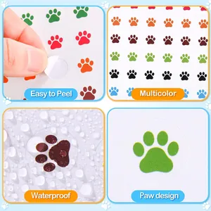 Multicolor animal paw print reward stickers with waterproof and easy-peel features for kids