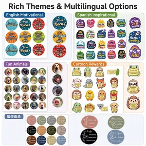 Detailed collection of motivational stickers featuring animal designs and quotes