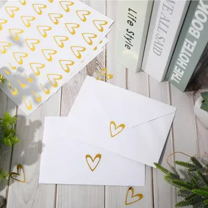 Metallic gold foil heart stickers for wedding invitation envelope DIY sealing