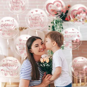 Autocollants or rose Happy Mother's Day pour ballons transparents décoratifs de fête