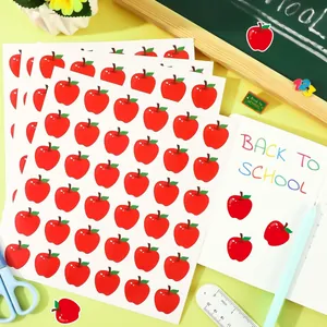 Feuilles d'autocollants récompense pomme rouge pour enseignants et élèves à l'école
